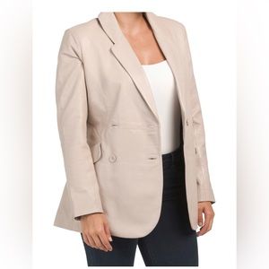 BOD & CHRISTENSEN double breast leather blazer. New with tags color baby breath!